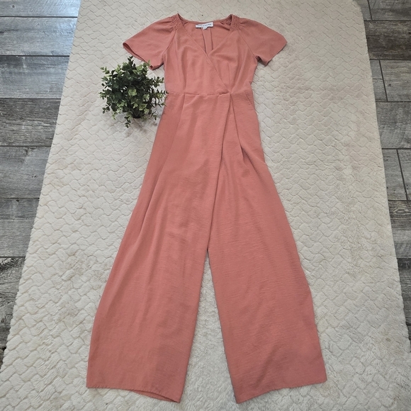 Emma & Michele Pants - Emma & Michele Coral Short Sleeve Jumpsuit, Size Small